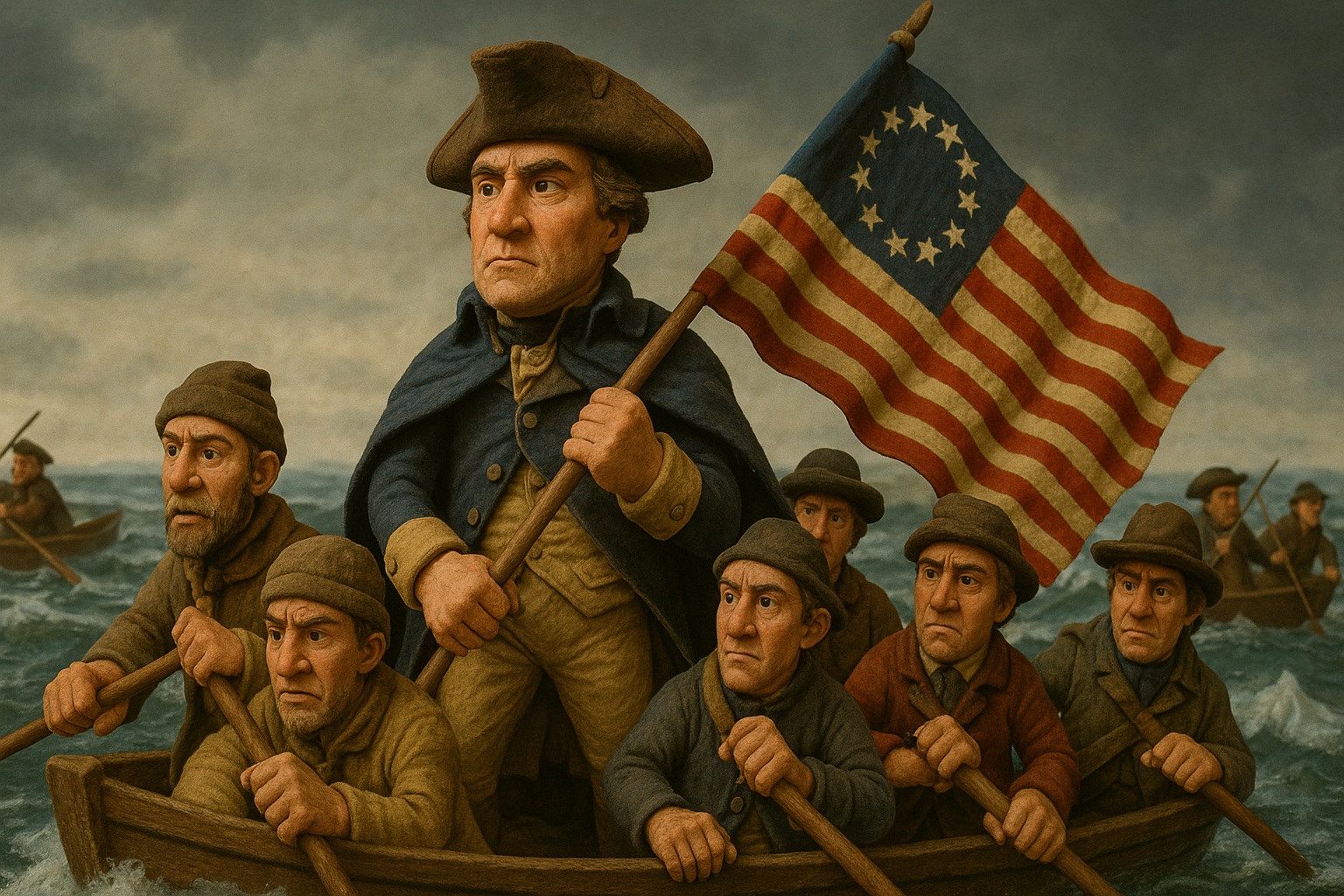 claymation washington crossing the delaware