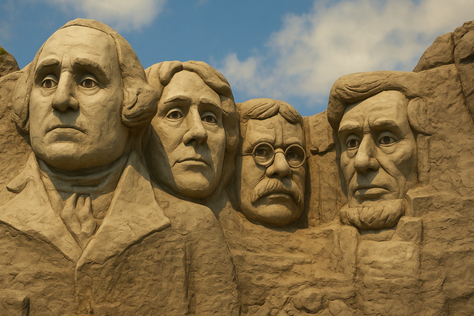 mount rushmore claymation style